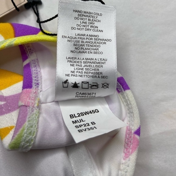 BCBG Generation Multi Color Floral Bikini Top Large with Underwire - Picture 9 of 12